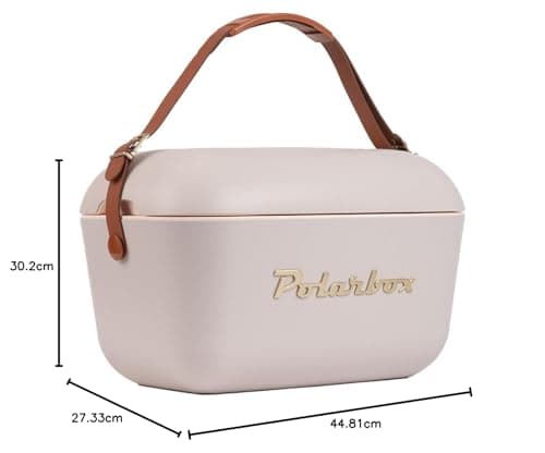 Polarbox Retro Beach Cooler Vintage Picnic Lunch Box Bag Portable Cooler Travel Camping Hiking 90s Style Ice Chest Extra Large Lightweight for Cans Beers & Seltzers 20L Pearl Gold — view 4