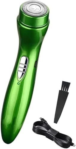 Mini Electric Shaver for Men - Pocket Size Cordless Beard Trimmer, USB Rechargeable Wet/Dry Portable Grooming Kit for Travel, Car & Camping (Green)