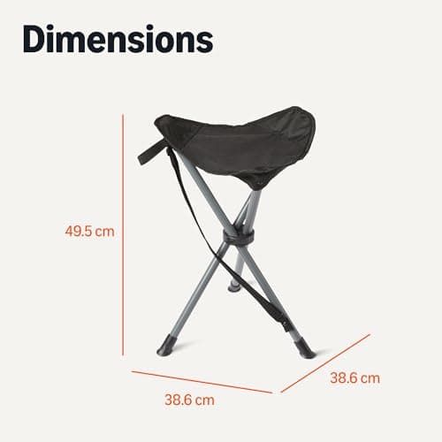 Amazon Basics Camping Stool, Collapsible, Black — view 2