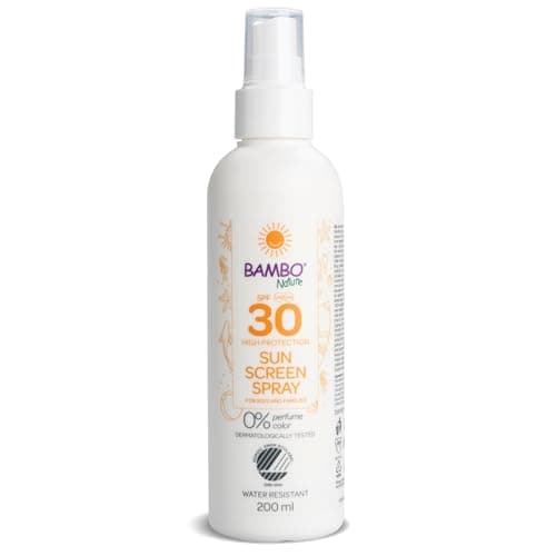 Bambo Nature Suncream Spray, 200ml, SPF 30 Sun Screen, Colourant & Fragrance Free, Sunscreen To Protect Your Skin, Dermatologically Tested
