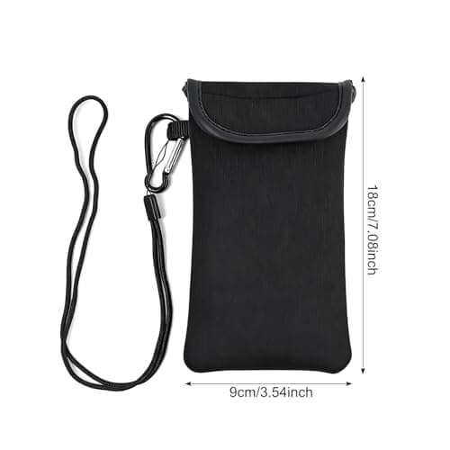 Merzio Universal Neoprene Phone Pouch, Waterproof Mobile Phone Sock with Neck Strap and Carabiner, Shockproof Sleeve Bag Pocket for Hiking and Travelling, Fits Devices Up to 6.7 Inches Multicolor — view 2