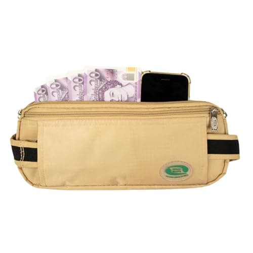 Hajj Safe Anti-Theft Men Waist Bag & Ihram Belt Secure Travel Money Belt (Beige)