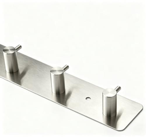 WOOPHEN Coat Rack Wall Mounted Coat Hanger 5 Hooks (Brushed Nickel) — view 3