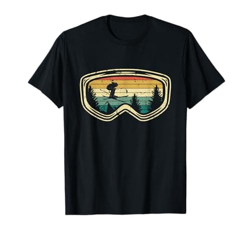 Vintage Skiing Goggle gift Unisex-Adults Retro Vintage Ski Goggle T-Shirt Black S