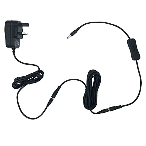 myVolts 12V power supply adaptor compatible with Equilibrium Therapy Pad (Black or Navy) Massage Pad - UK plug - with Extension and Inline Switch — view 2