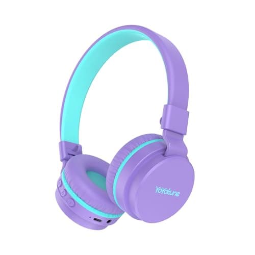 Kids Bluetooth Headphones,Lightweight Kids Headphones Wireless,85/94dB Safe Volume,40H Playtime,Fast Charging,Bluetooth 5.3,Over Ear,Toddler Headphone Built-in Mic for School/Tablet/Travel (Purple)