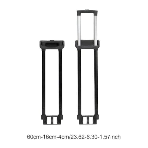AsrMyjcx Classic Black Iron Luggage Handle Replacement, 60x16x4cm, 2 Wheels, Telescopic Handle for Suitcase — view 2