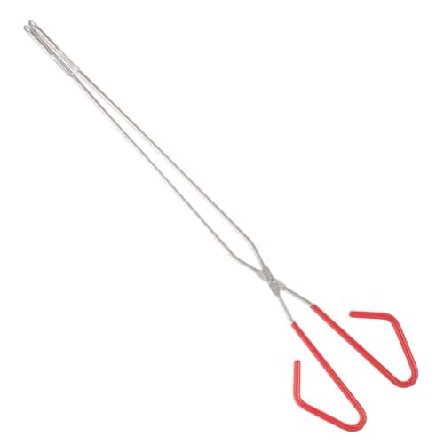 Healeved Lengthened Stainless Steel Barbecue Fireplace Tong 38cm Lightweight Strong Fire Tool for Charcoal and Garbage, for Outdoor Activities and Picnics
