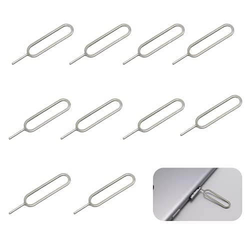 10Pcs SIM Card Removal Openning Tool, Tray Eject Pins Needle Opener, Universal Sim Ejector Tool for iPhone, HTC, Samsung Galaxy, Smartphone