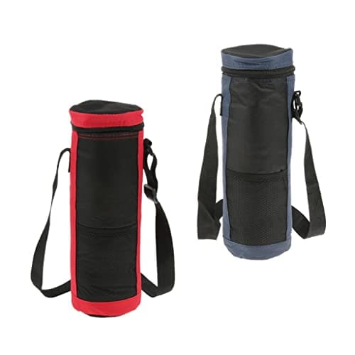 P Prettyia 2L Insulated Bottle Drink Wine Carrier Tote Bag Travel Picnic Cooler with Strap - Blue — view 4