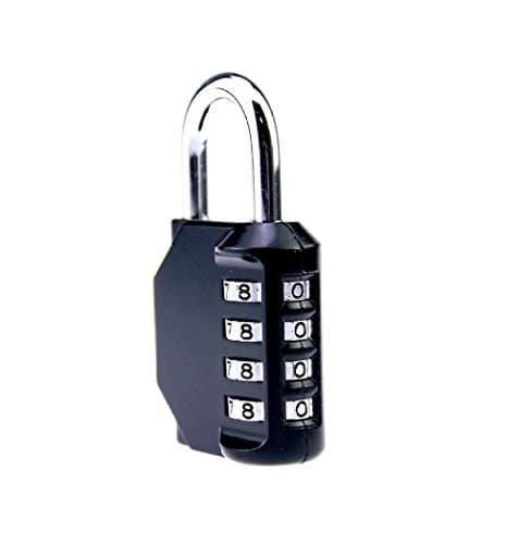 Four Sets of Combination Locks, Travel Fitness Anti-Theft Combination Locks, Combination Locks, Padlocks-Black — view 2