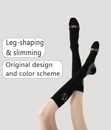 Compression Socks for Women Men, Flight Socks Compression Stockings for Sports Running Flying Fitting, Ankle Support Breathable Durable, Maternity Pregnancy Nurses Travel Knee High Socks, Unisex — view 5