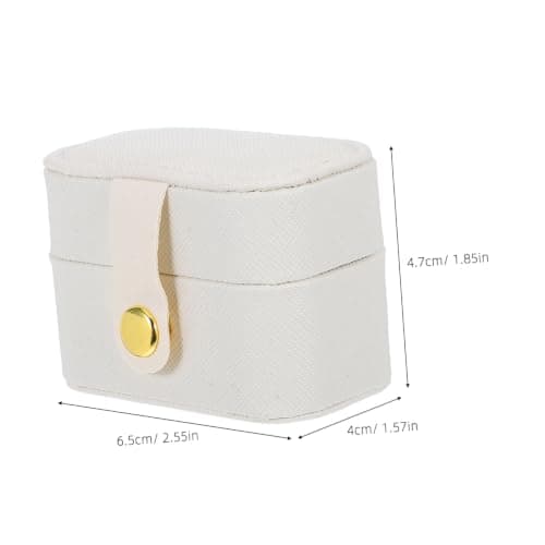 Operitacx 2pcs Mini Ring Storage Box Ring Display Case White Pu Fleece Multislot Scratch-resistant Jewellery Organizer and Wedding Bands Travel and Wedding Use for Brides and Women — view 2
