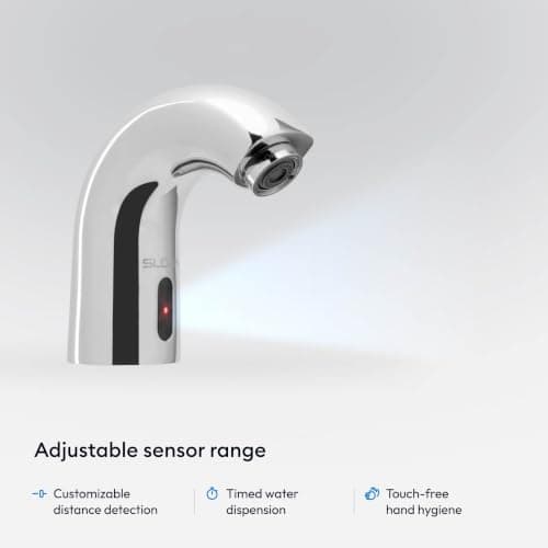 Sloan SF-2100 Sensor Activated Touch-Free Faucet, Commercial Grade w/Mounting Hardware - 0.5 GPM Plug Adapter Hardwired Deck-Mounted Low Body with 4" Trim Plate, Polished Chrome Finish, 3362103 — view 4
