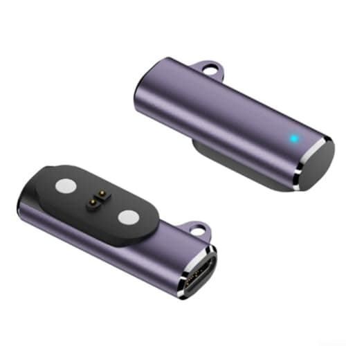 Magnetic Charging Cable for Mojo 2 Bone Conduction Headsets - USB C Adapter Station with Strong Adsorption - Portable Travel Charger Silver(Purple)