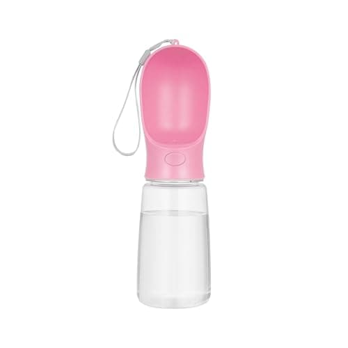 BARGAIN FACTORY Dog Water Bottle, Lightweight, Leak Proof Portable 550 ML Water Dispenser with Drinking Feeder for Pets Outdoor Walking, Hiking, Travel, Food Grade Plastic For Pets (Pink) — view 4