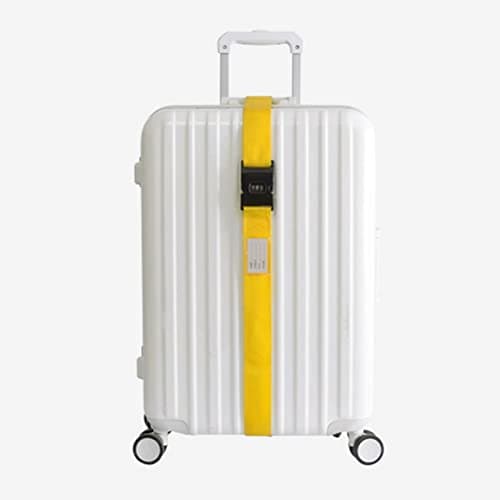 2 Pack Luggage Straps With Combination Lock, Yellow Packing Belt, 2"x78.7" — view 6