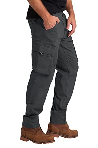 Mens Cargo Combat Work Trousers Tactical Work Safety Outdoor Breathable Easy Care Multi-Pockets Heavy Duty Solid Regular Relaxed Fit Security Guard Trousers 32W-44W (Charcoal, 38W / 32L) — view 2
