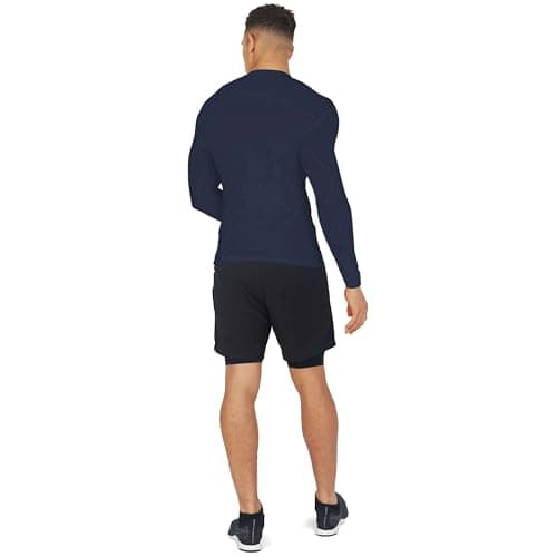 PowerLayer Kids Base Layer Long Sleeve Compression Shirt. Lightweight and Moisture Wicking Thermal Top for Football, Rugby, Soccer and Gym for Boys - Navy, Boys Large (10-12 Years) — view 5