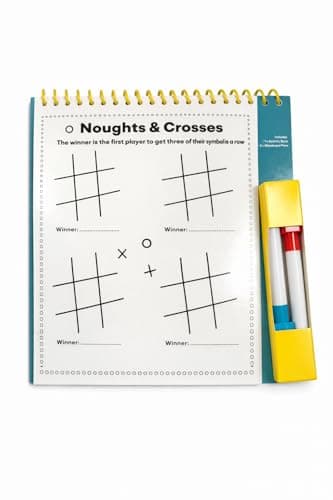 Kids Travel Games Activity Pad Wipe Clean Reusable Book with Pens – are We There Yet Children’s Car Journey Games Noughts Crosses Alphabet Four in a Row Compact Travel Entertainment Toy — view 5