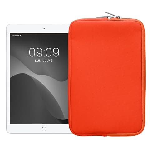 kwmobile Neoprene Pouch Compatible with 8"-8,4" Tablet - Universal Sleeve Case Cover with Zipper for Tablet - Orange