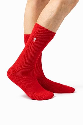 HEAT HOLDERS - Mens & Womens 2.3 Tog Original Thermal Socks | 3 Sizes | Thick Warm Fluffy Insulated Socks for Winter | Ideal for Raynauds (6-11, Red) — view 2