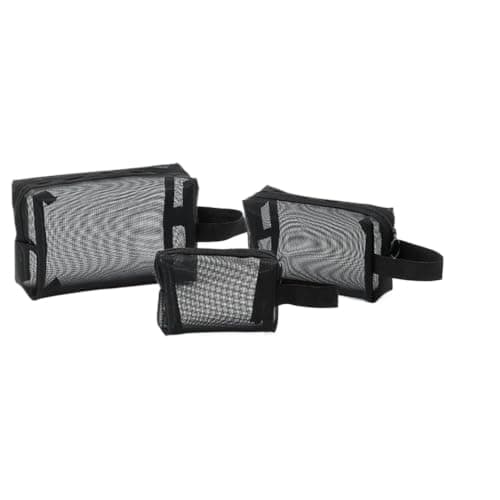 Mesh Cosmetic Bag - Zipper Travel Pouches, Portable Storage Bags, Toiletry
