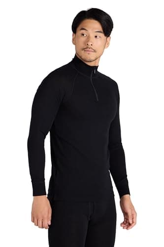 Mountain Warehouse Merino Mens Zip Neck Base Layer Top Black XXL