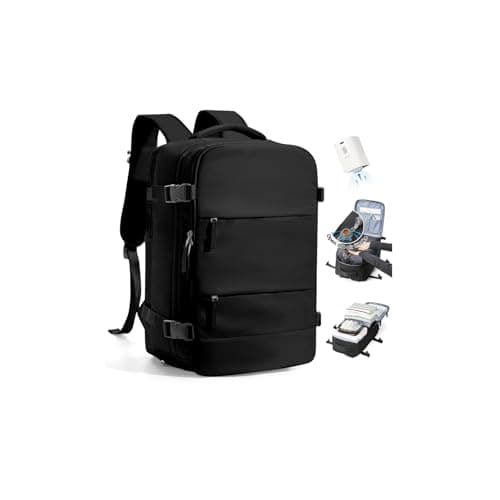 SZLX Vacuum Backpack Travel Bag with Pump, Ryanair Cabin Bags 40x30x20 Underseat Travel Backpack Cabin Size Wizz air, Ryanair Cabin Bags 40x20x25 Carry-ons Easyjet 45x36x20 Laptop Rucksack Women Mens