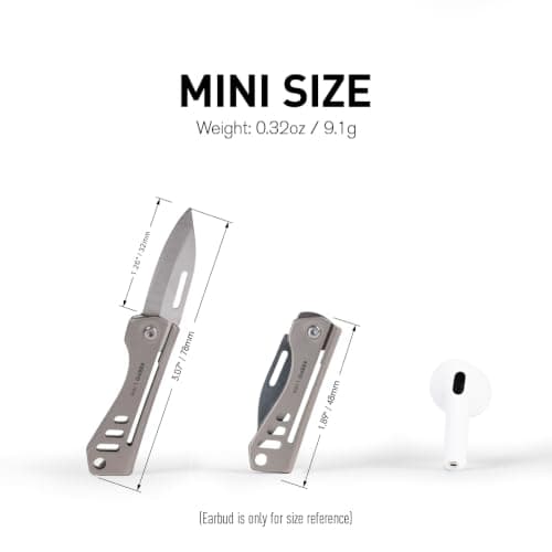 KEEPO LINK Mini Titanium Pocket Knife for Everyday Carry, OLK07 — view 6