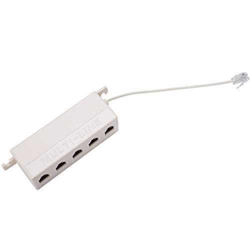 Wesafrae Beige RJ11 6P4C Male Plug to 5 Ports 6P2C Female Socket Phone Line Splitter Adapter & RJ11 6P4C Telephone Cable Cord — view 5