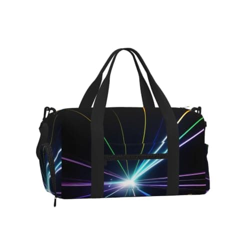Laser Light Print Handheld Sports Luggage Unisex Crossbody Bag Travel Fitness Workout Weekend Trips
