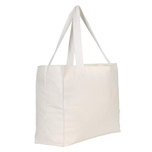 Augbunny Durable 100% Cotton 12oz Canvas Heavy Duty Extra Large Grocery Bag Beach Tote Shopping Bag Multi Purpose Daily Use Tote — view 2