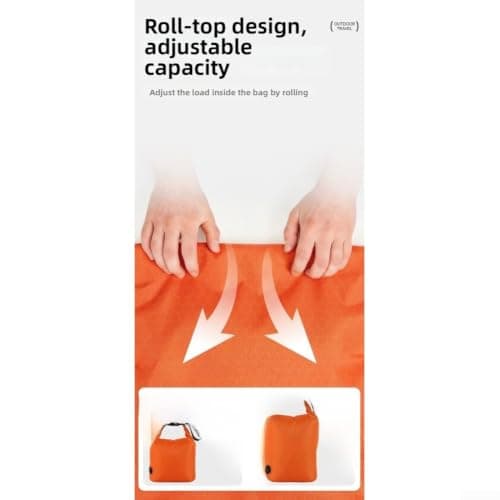 Large Compression Packing Cubes with Vacuum Seal Tech - Waterproof 70D Travel Organiser for Suitcase & Backpack - Space Saver Bag Black(Hermès Orange M(34 * 51CM) — view 3