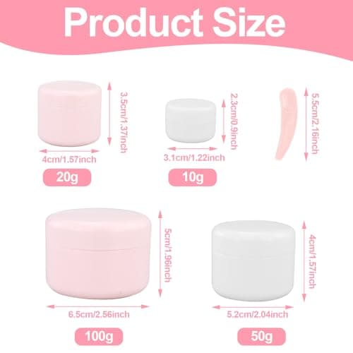 8 Pcs Cosmetic Sample Jars,Empty Plastic Cosmetic Jar,Small Travel Cream Pot 10ml/30ml/50ml/100ml,with Spatulas and Labels,for Cream,Make-Up Sample Storage — view 2