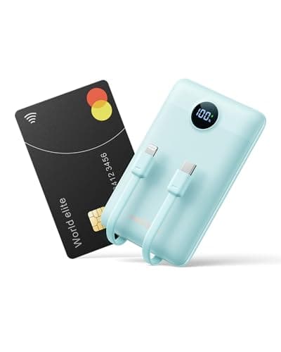 10000mAh Power Bank Fast Charging 22.5W WeeFancy With Built in Cables