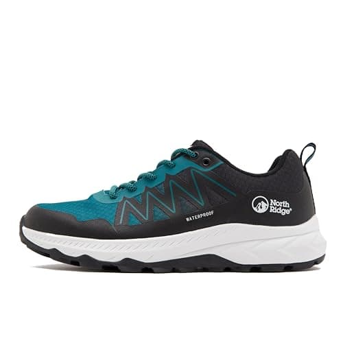 NORTH RIDGE Men’s NAS Trail Walking Shoe with Durable Ripstop Upper & High Traction Sole, Waterproof, Breathable (Blue, UK Footwear Size System, Adult, Men, Numeric, Medium, 9)