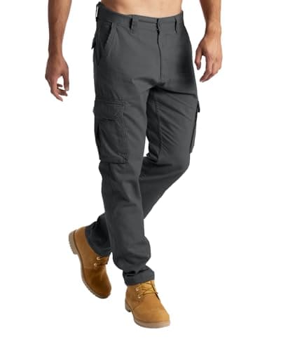 westAce Mens Cargo Combat Work Trousers Casual Pants with Knee Pad Pockets Workwear 100% Cotton Trousers (44W / 30L, Charcoal) — view 2