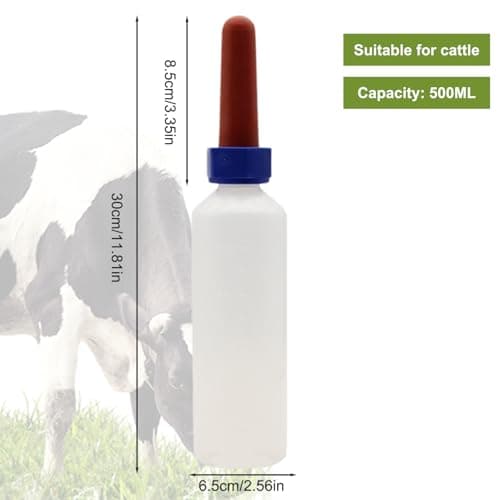 Calf Milk Bottle, 500ml Plastic Lamb Feeding Bottle with Nipple, Baby Livestock Milk Feeder Bottles, Lamb Nursing Bottles for — view 5
