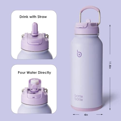 BOTTLE BOTTLE Insulated Water Bottle 950ml Stainless Steel with Straw and Pill Box — view 4