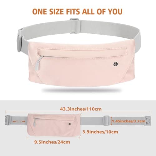 WHIPPY Running Belt for Phone Bag Running Gifts for Women Fanny Pack for Men Elastic Runners Money Belt Phone Holder Hiking Waist Pack, Pink — view 5