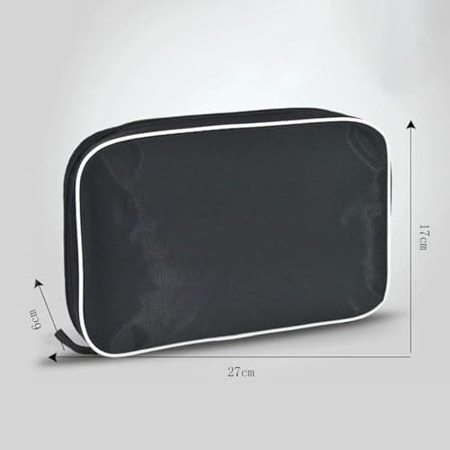 ZHAOYCSH Table Tennis Racket Case - Soft Cover Paddle Bag (27x17 cm) | Durable & Lightweight Ping Pong Paddle Case | Scratch-Resistant Travel Organiser for Indoor Sports Accessories (Black, 1-Pack) — view 3