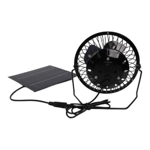 Solar Powered Camping Fan 5W - Outdoor Air Circulator with USB Backup for Greenhouses - 14.5cm Square