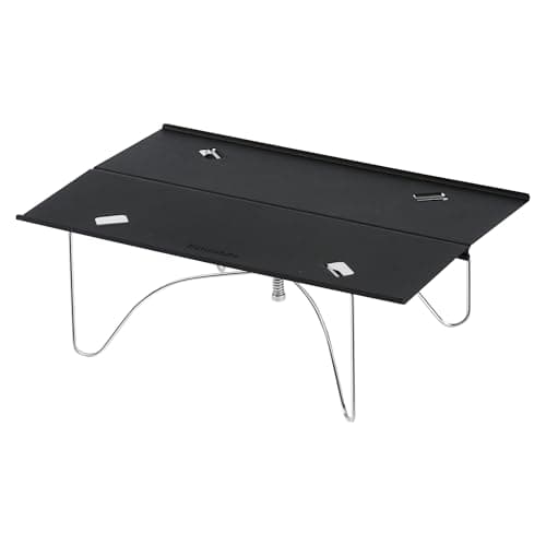 Naturehike Mini Camping Table Folding Table Outdoor Ultralight Serving Laptop Tray Table Portable Dining-table Picnic Tea Table Backpacker Table Bearing 30kg (Black)