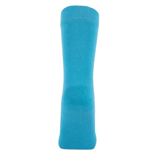 ZAKIRA Combed Cotton Dress Socks - Plain Colour Business Crew Socks for Men & Women, Soft Breathable Cotton, 6-10 (UK), Turquoise — view 4