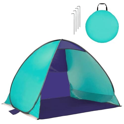 GEEZY Pop Up Tent - UV Sun Shelter for 2-3 Persons with Carry Bag - UPF 50+ Protection, Waterproof, Wind Resistant, Easy Setup, Portable - Beach Essentials for Camping, Picnic & Outdoor Adventures
