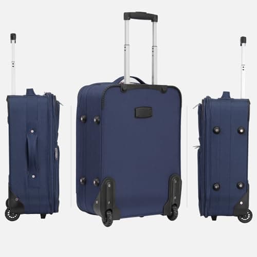 ARIANA Cabin Suitcase Lightweight Carry On Luggage Trolley Travel Bag 10Kg Hand Luggage 2 Wheels - 55x38x23cm (Navy-Blue, 21" Small (Cabin Size)) — view 2