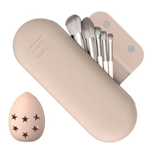 WSXQAZ Silicone Makeup Brush Holder, Travel Cosmetic Bag Magnetic Closure