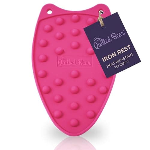 The Quilted Bear Mini Iron Rest - Mini Silicone Heat Resistant Iron Pads for General Crafts or Quilting Use with Four Mats Available (Pink)