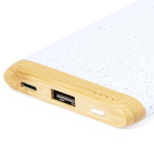 Sawfish Personalised Power Bank Coquin 5000mAh Bamboo and Wheat Straw Power Bank, Portable USB-C Input/Output and USB-A Output External Battery — view 6